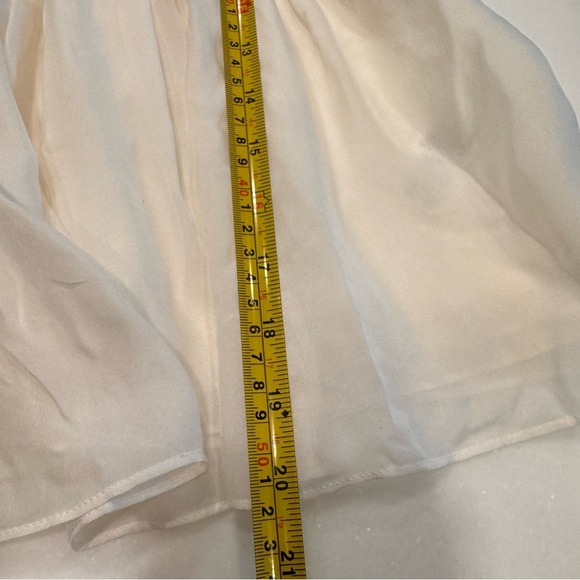 NWT Rachel Zoe Women’s Cotton & Silk Off The Shoulder Tiered Ruffle Top Ecru Sz6 - Picture 8 of 10